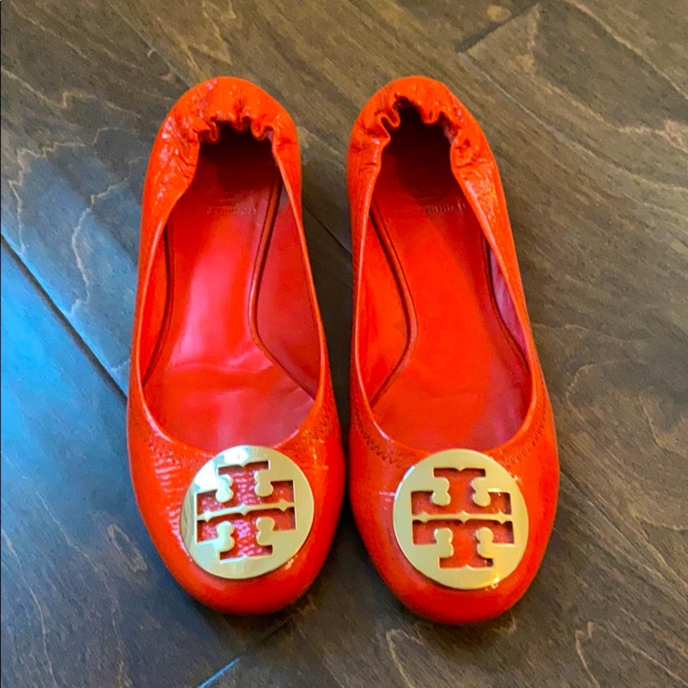 Tory burch flats. Orange size 8.5 gently used